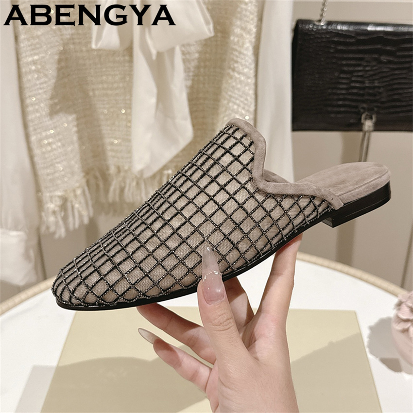 Shiny Lace Mesh Round Toe Flat - Ethnic And Fashion ulasan dan harga