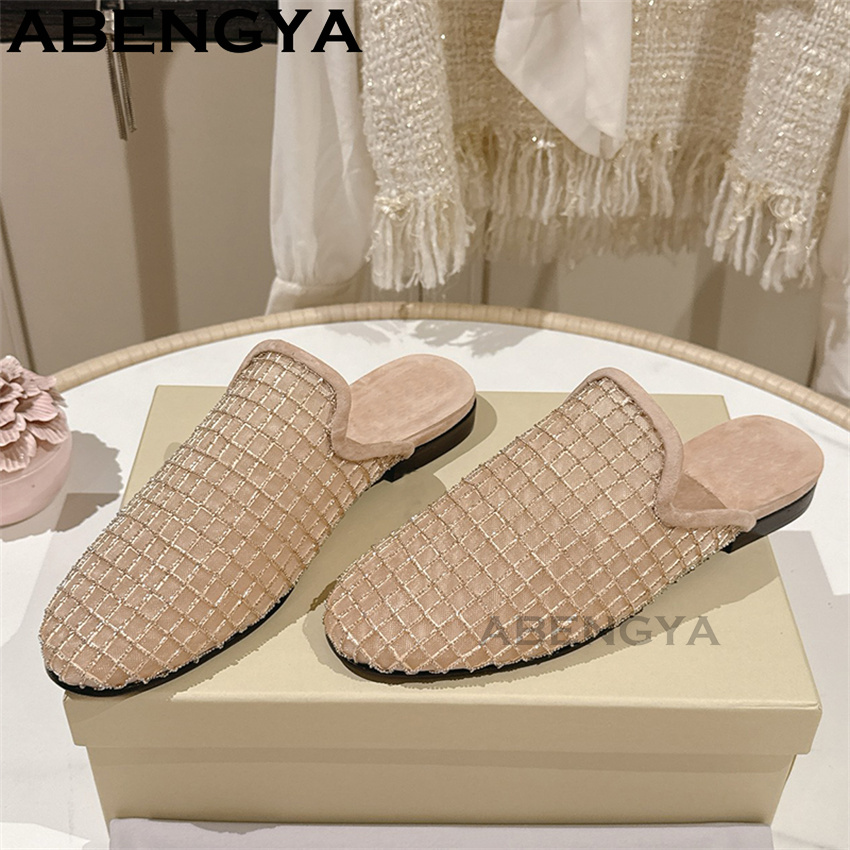 Shiny Lace Mesh Round Toe Flat - Ethnic And Fashion ulasan dan harga